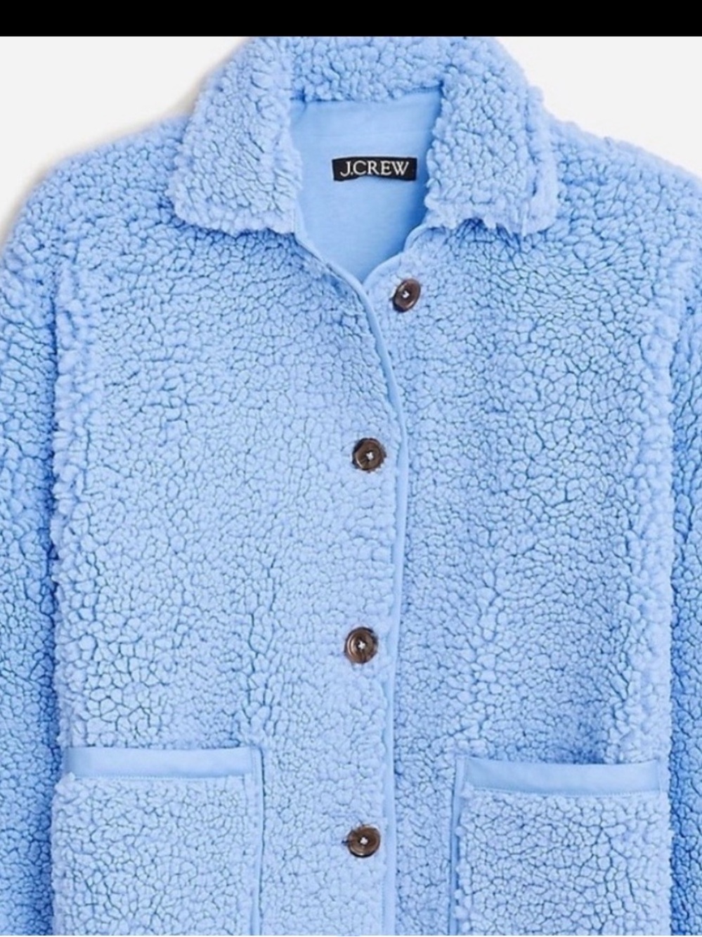 J.Crew Light Blue Teddy Jacket XL